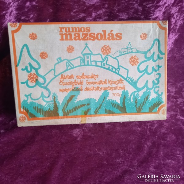 Rumos mazsolás szaloncukros doboz 1988-ból