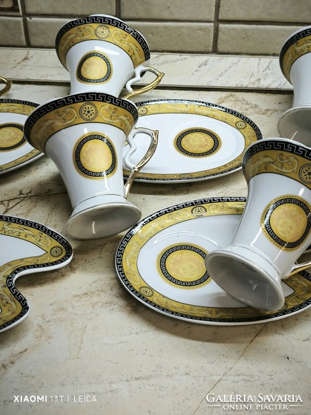 Porcelán reggeliző szett eladó! Capuccinó pohár alátéttel 5 db eladó!