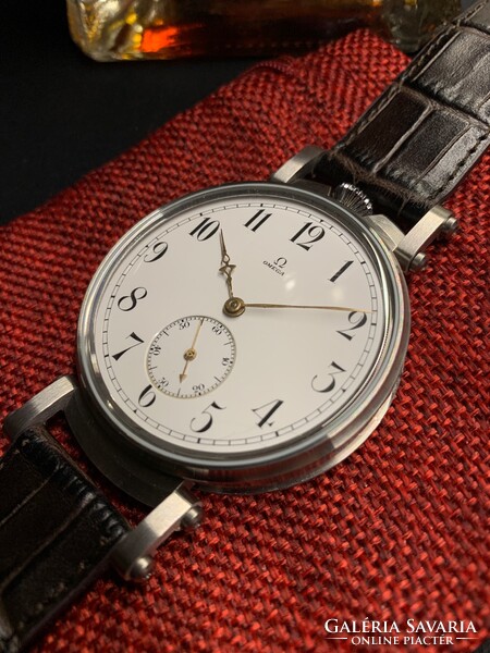 Eladó új Omega zsebóra beépítés üveg hátlappal 1938-ból