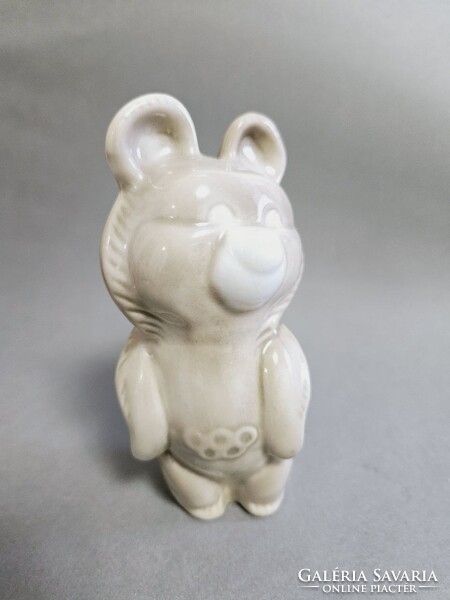 Szovjet ritka Porcelán 1980 Moszkvai Olimpiai Misa maci