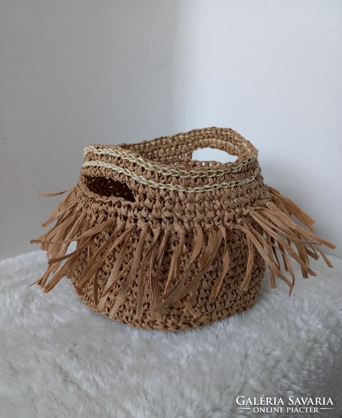 Új természetes raffia rafia kosár, kaspó