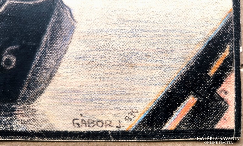 Gábor Jenő(1893-1968):Rakparti jelenet a Dunán 1930