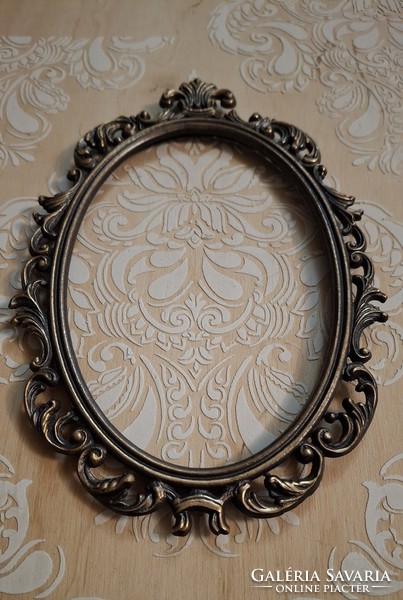 Vintage akasztós ovális réz keret pár  18 , 5 cm x 13 cm