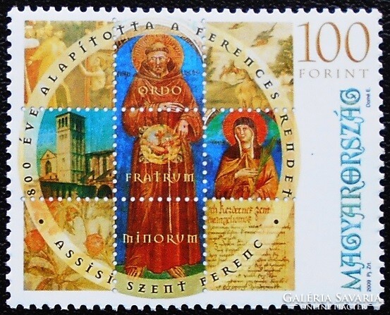 S4968 /  2009 Ferences Rend ( Assisi Szent Ferenc ) bélyeg postatiszta