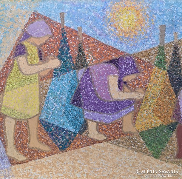 Rudolf Éva (1935-) :Szőlőkötözők