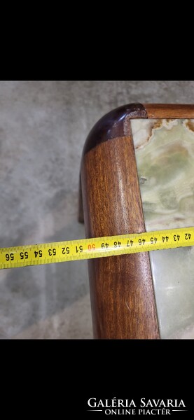 Onyx ónix mahagóni fa lerakóasztal, dohányzóasztal vintage, mcm design