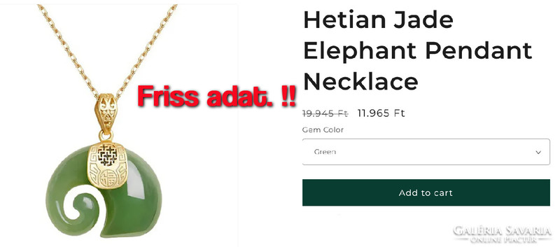 ZÖLD JÁDE ELEFÁNT A SZERENCSE SZIMBÓLUMA MEDÁLOS NYAKÁNC.A LÁNC ORVOSI ACÉL AMI UVÉ ÁLLÓ BEVONATOS.