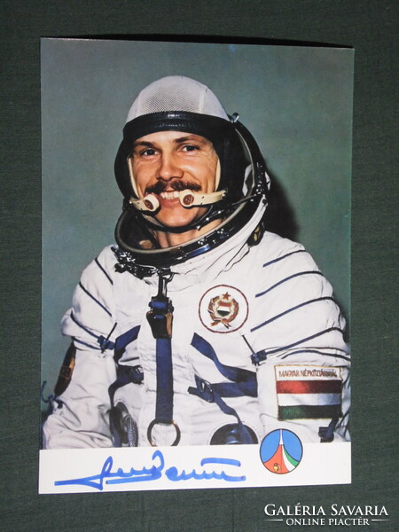 Képeslap,Szovjet Magyar közös űrrepülés, Dedikált Farkas Bertalan űrhajós,1980-