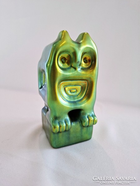 Zsolnay Eozin Art-Deco nagy bagoly