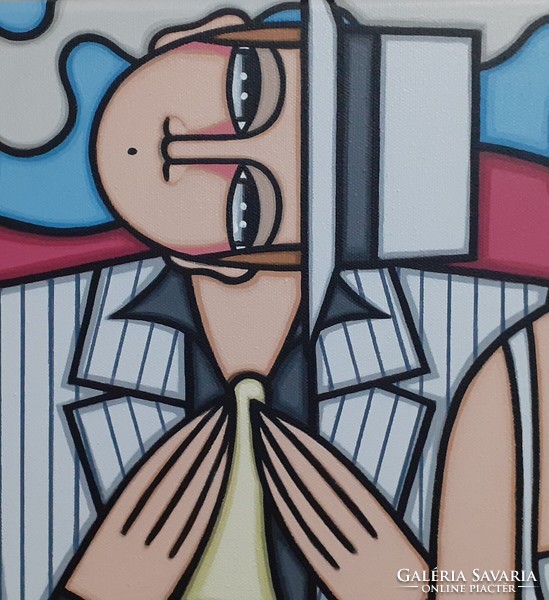 ART-DECO stílus- Guena - XXL-CHAMPAGNE ET BORSALINO - 120 cm x 40 cm