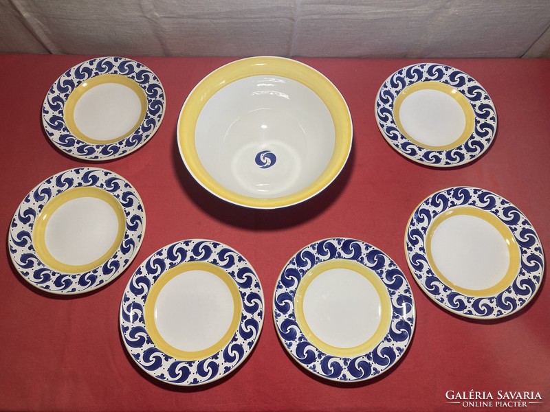 Herend Village Pottery tál és tányér készlet