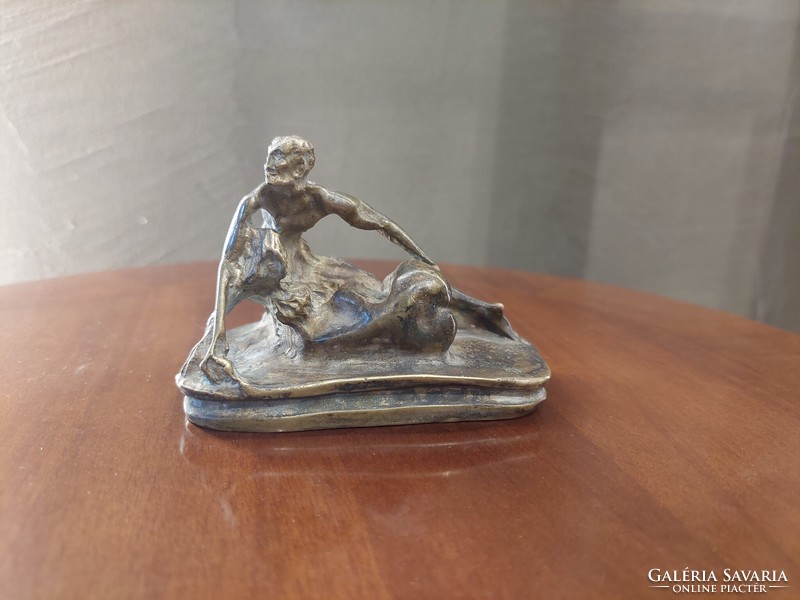 JEF LAMBEAUX (Belgium, 1852-1908) után két erotikus bronzszobor, JM Lambeaux aláírással