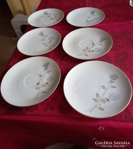 Retro 6db Mikasa Csont Porcelán Süteményes Bone China kistányér