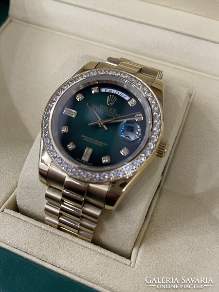 Rolex DayDate Green Dial Diamond