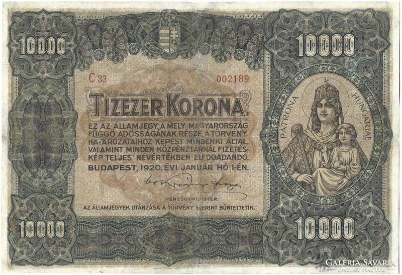 10000 korona 1920 restaurált 2.
