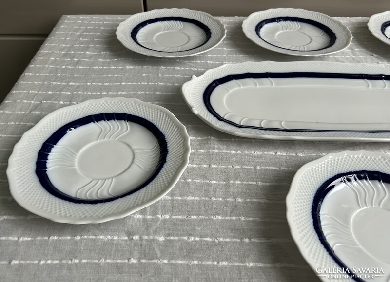 Hollóházi porcelán süteményes/szendvicses készlet kísérleti darab