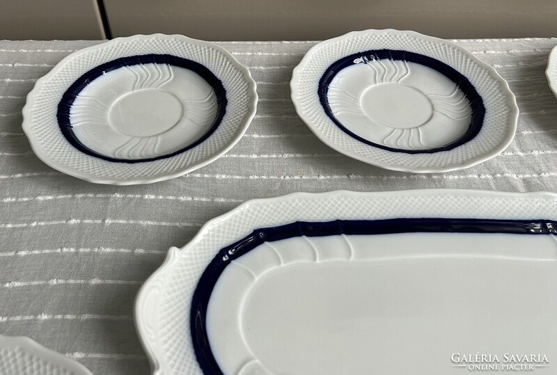 Hollóházi porcelán süteményes/szendvicses készlet kísérleti darab