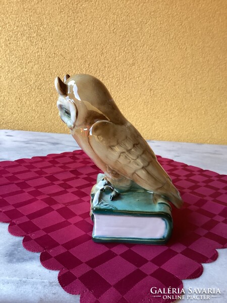 Zsolnay porcelán bölcs bagoly 16 cm.