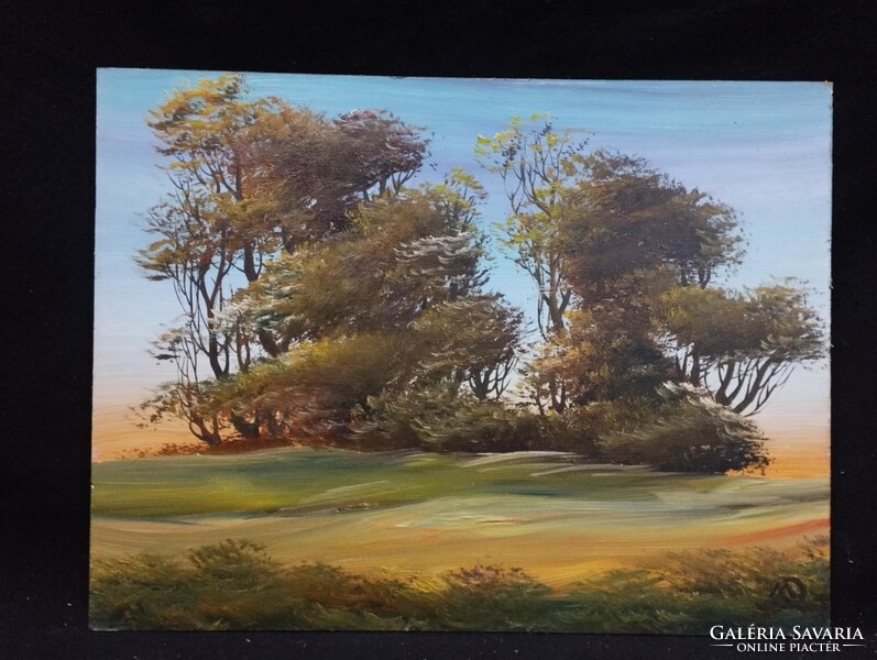 Marosán László - Akácok olaj, farost festmény 30x40 cm