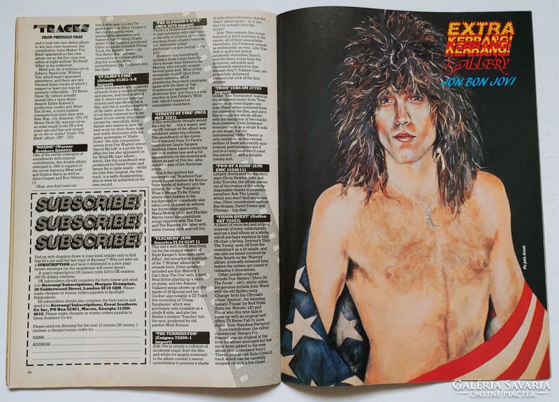 Extra Kerrang 1985/7 Billy Idol Nico Black Oak Gary Glitter Chris Rea Madhatter Debbie Bonham Beards