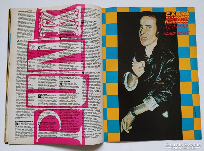 Extra Kerrang 1985/7 Billy Idol Nico Black Oak Gary Glitter Chris Rea Madhatter Debbie Bonham Beards