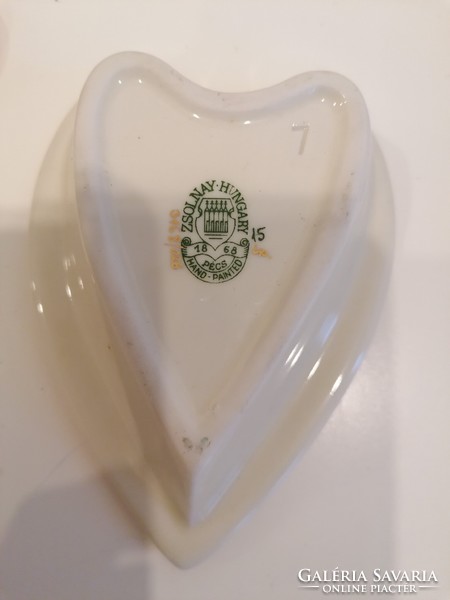 Zsolnax pillangós szív alakú gyűrűtartó tál tálka