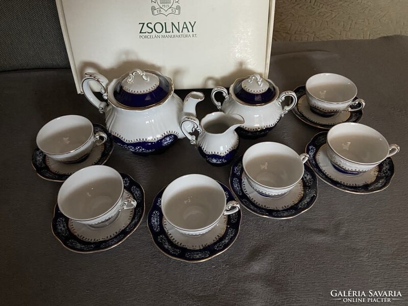 Zsolnay teás/ süteménykészlet , óra