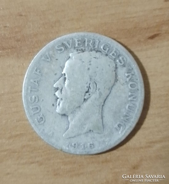 Svédország 1 Korona  1916 ezüst  800/1000.   /403/