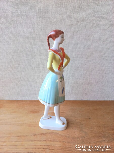 Nagyon ritka - Hollóházi bujáki táncos porcelán figura - ritka festéssel