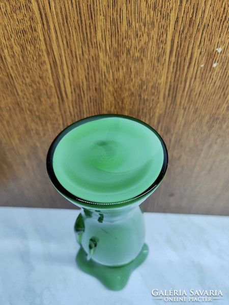 Fordos szájú üveg váza masnival