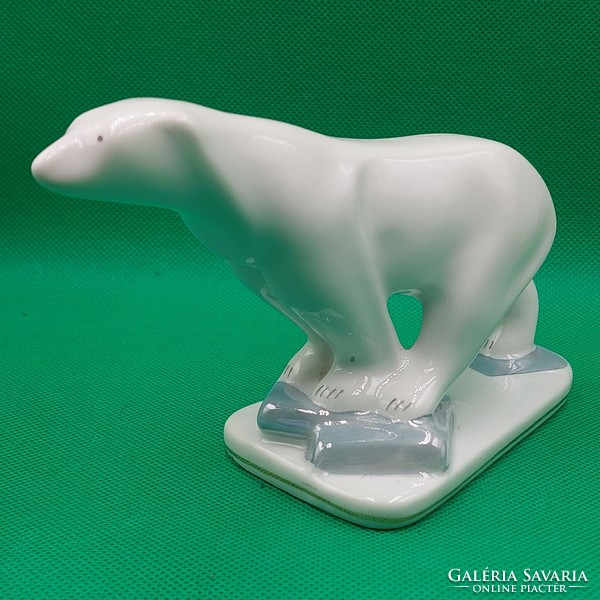 Retro  Kolozsvári Zsolnay Iris/ Iris Cluj porcelán  jegesmedve figura