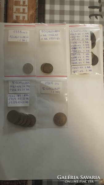 Osztrák schilling ,1,5,10,50groschen