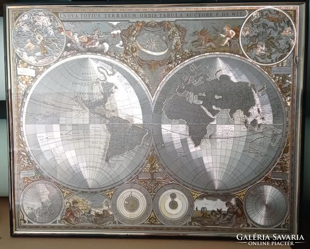 "Nova totius terrarum orbis tabula auctore F. de Wit", világtérkép