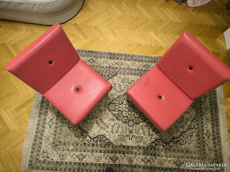 Retro piros műbőr sky szék fotel pár