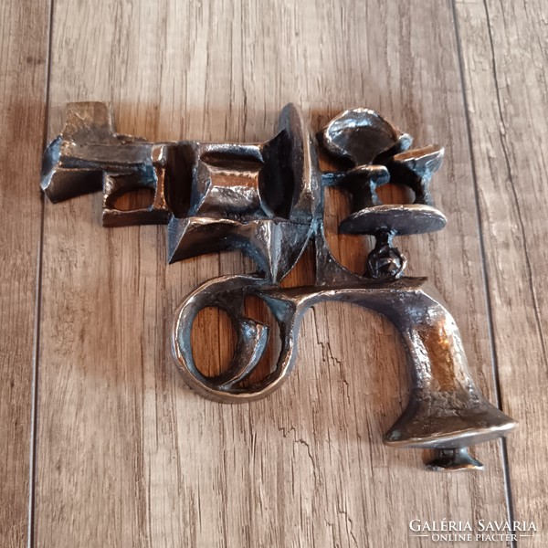 Muharos Lajos bronz revolver falidísz