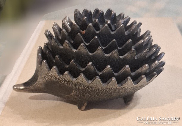 Walter Bosse stílusú retro fém sün, süni hamutartó a 60 évekből, 6 részes, teljes, szép állapotban