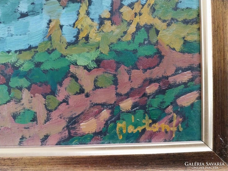 Mártonfi Benke Márta - Kőröspart, olaj karton