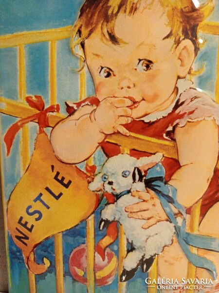Retro hangulatú Nestlé fém reklámtábla , mérete:59x39 cm.