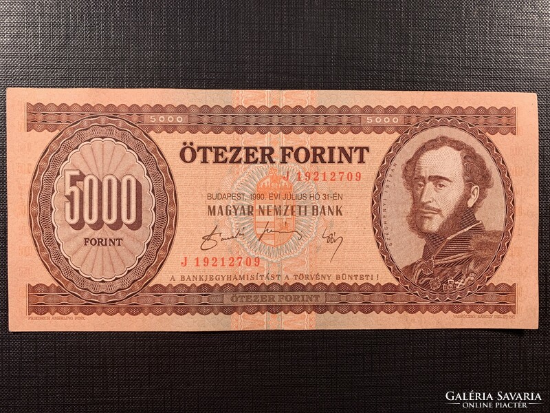 ***  Gyönyörű és Ritka 1990 "J" 5000 forintos ***