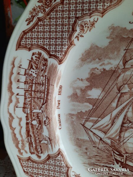 Staffordshire - Fair winds angol porcelánfajansz tányér - Friendship of Salem emléktányér