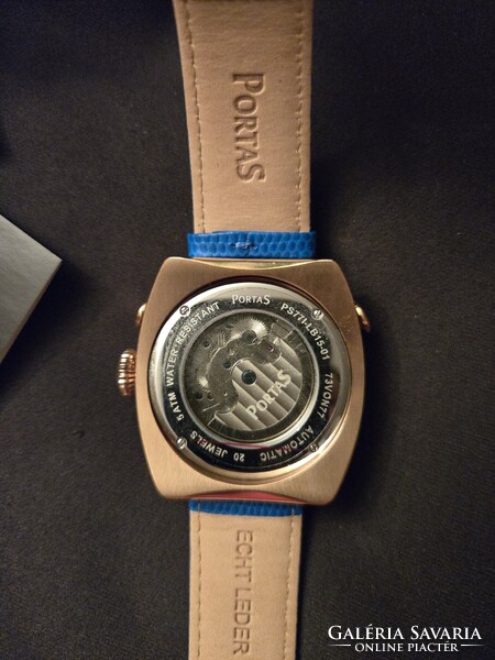 Sorszámozott/73/ limitált Luxus PortaS rosegold-v.kék  automata  férfi  óra - új
