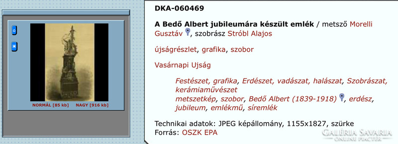 Morelli Gusztáv. Erdötörvény Stróbl Alajos szobra 1893 / Fotó