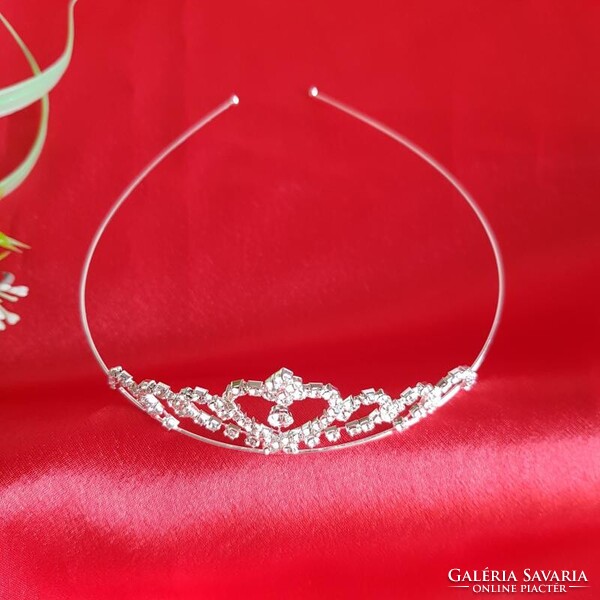 ESKÜVŐ HAD80 - Menyasszonyi kristályköves Tiara, hajpánt, hajdísz 35mm