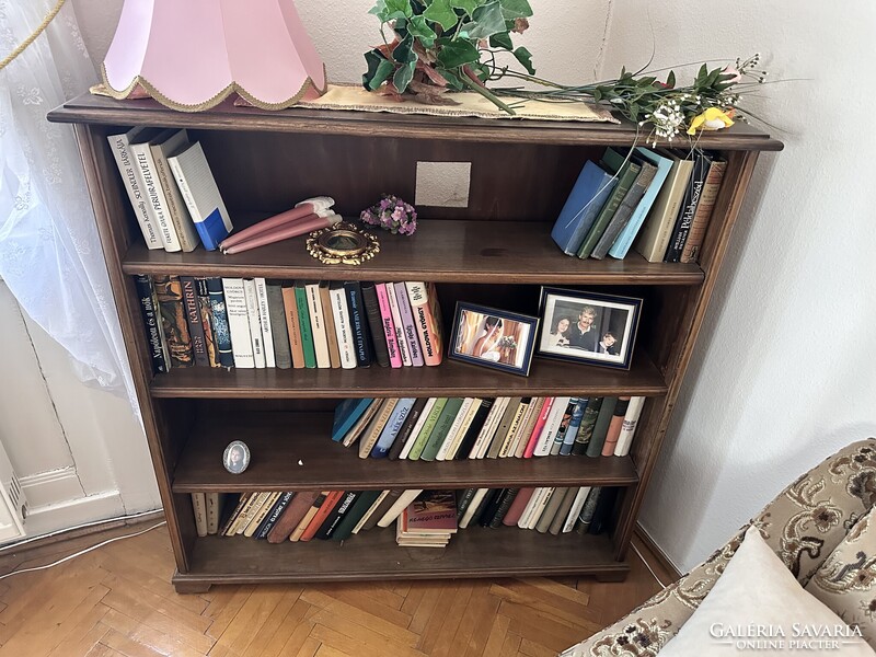 Kolóniál bútor szett, ruhásszekrény, magas komód, irattartó szekrény, fali szekreny, 2 db konyvpolc