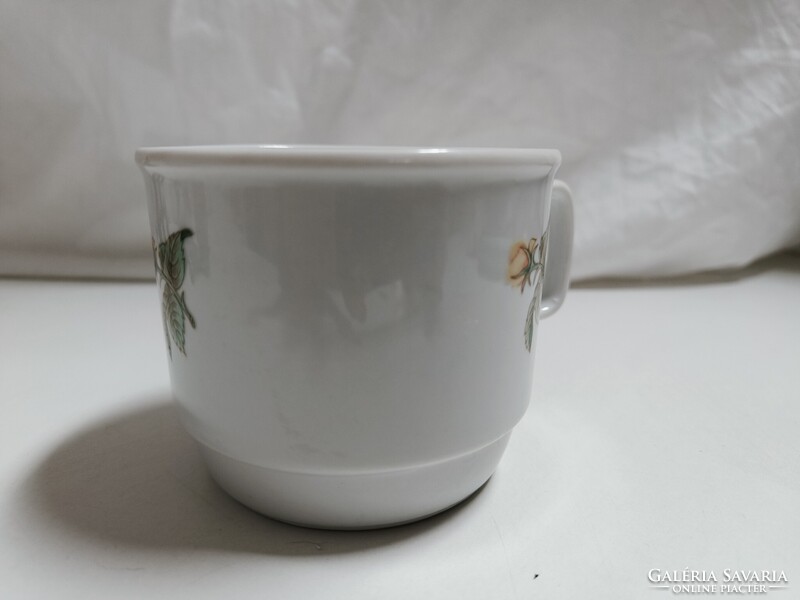 Zsolnay nagy méretű sárga rózsás porcelán bögre