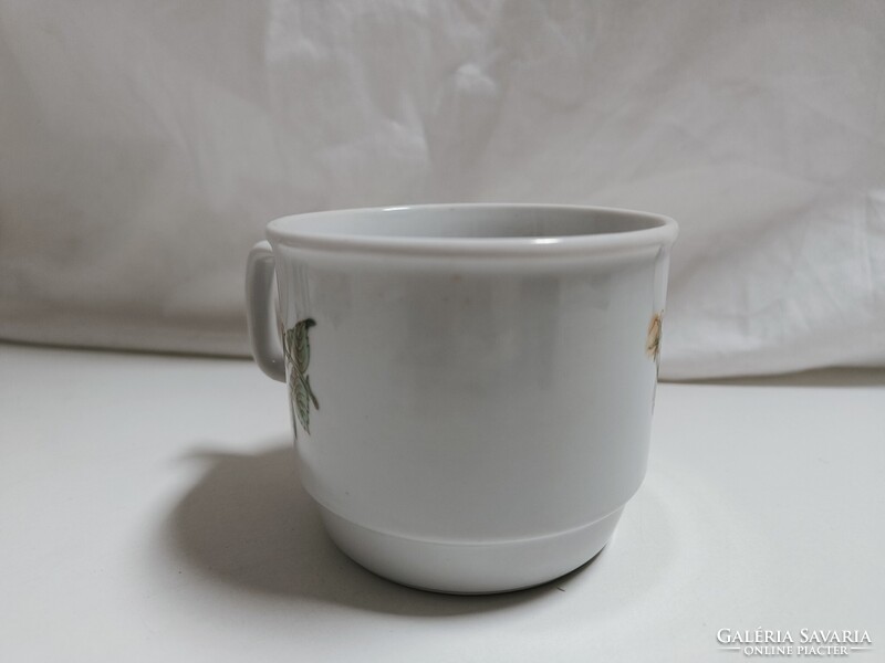 Zsolnay nagy méretű sárga rózsás porcelán bögre