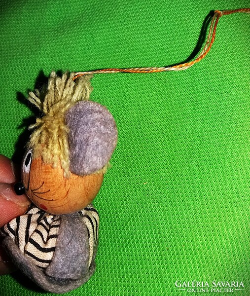Régi FOKY studió EGÉRMAMA karácsonyfa dísz függelék fa bábú fa figura 7 cm állapot a képek szerint