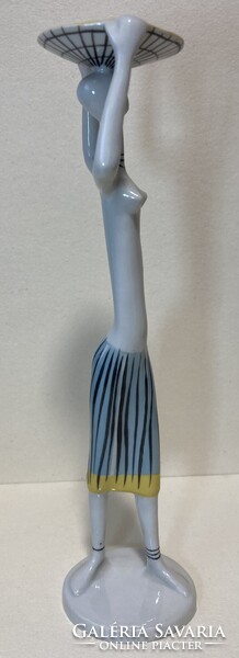 Drasche art deco tálat tartó lány (extra ritka)