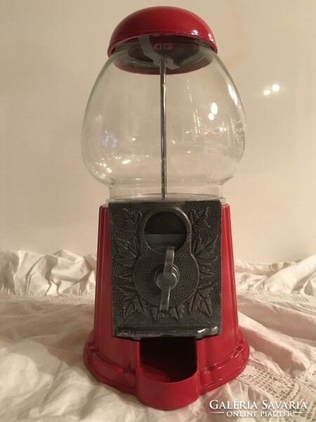 RÁGÓAUTOMATA - ÚJ - FÉM - 23 x 13 cm - BIG SPENDER - ÜVEG - AMERIKAI - 5 - 10 - FORINTOSSAL MŰKÖDIK