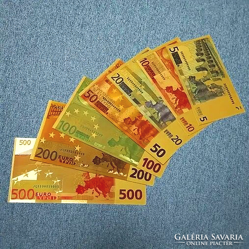 Aranyozott UNC EURO bankjegyek 7 db